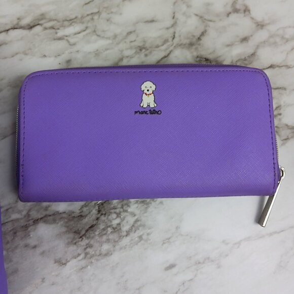 Marc Tetro Bichon Frise Purple Tote crossbody & wallet - Picture 5 of 15
